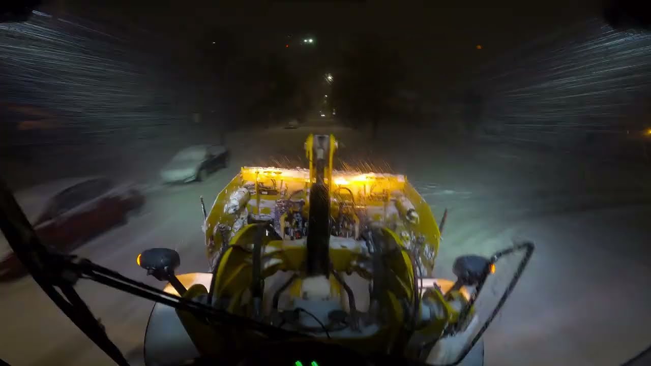 Clearing Parking Lots in A Snowstorm | Operator POV - Snow Removal