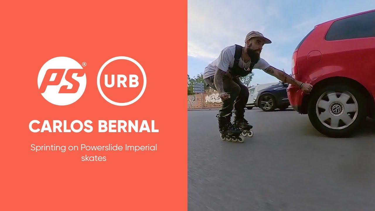 Carlos Bernal sprinting on Powerslide Imperial skates