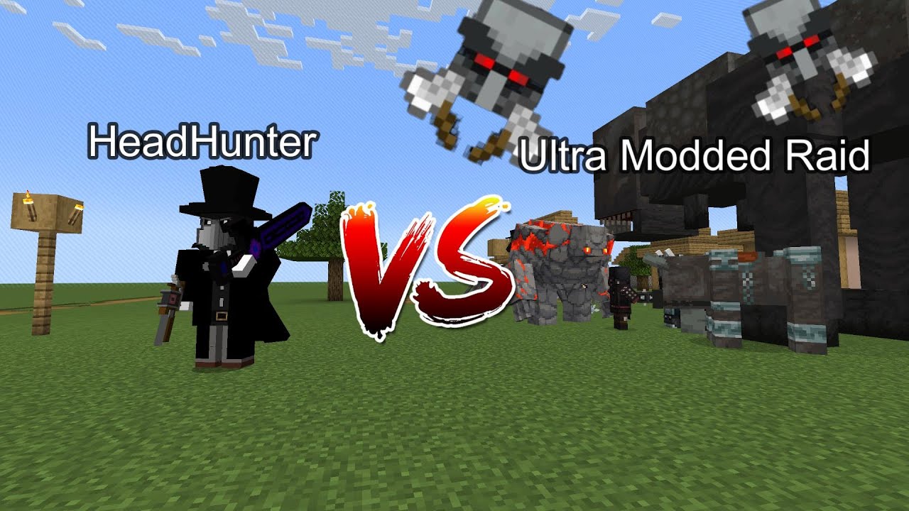 HeadHunter vs Ultra Modded Raid  Minecraft  Mob Battle