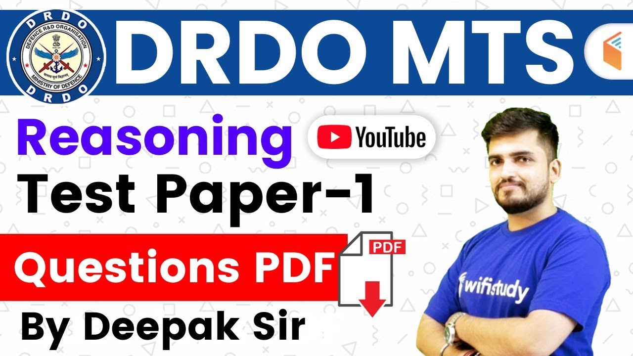 DRDO MTS 2020 | Reasoning By Deepak Sir | Practice Set -1