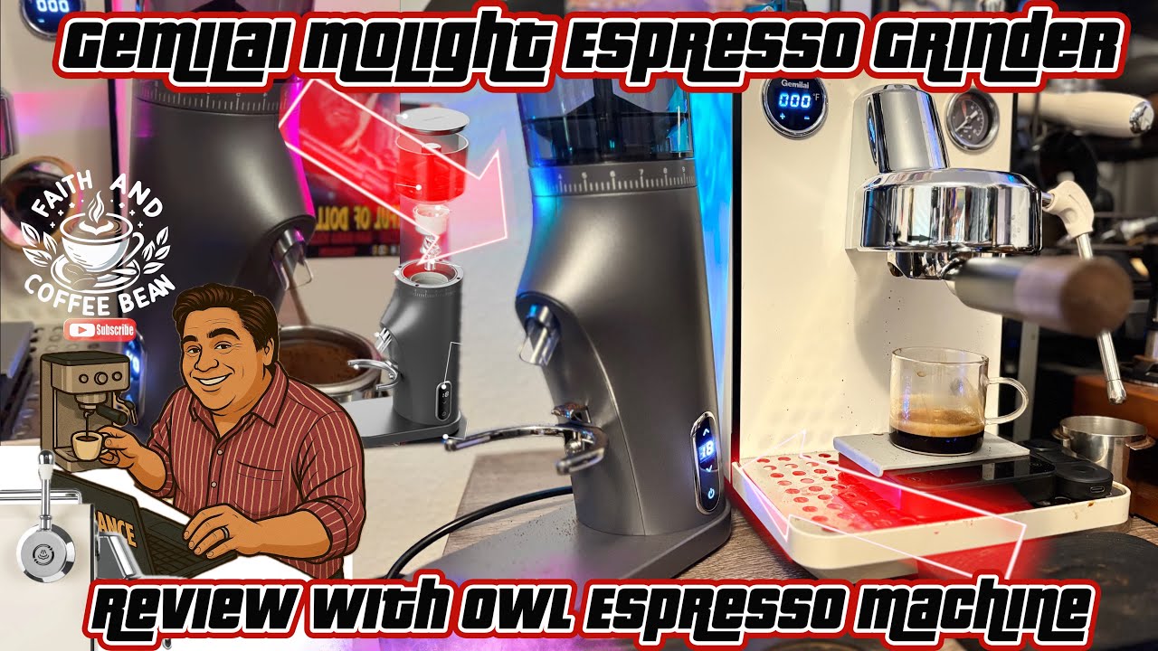 Gemilai Molight Smart Espresso Grinder G9010B Review 3006 owl With Bottomless Portafilter