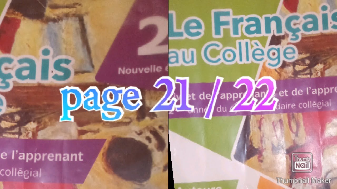 le fraçais au college ( lecture ) page 21/22