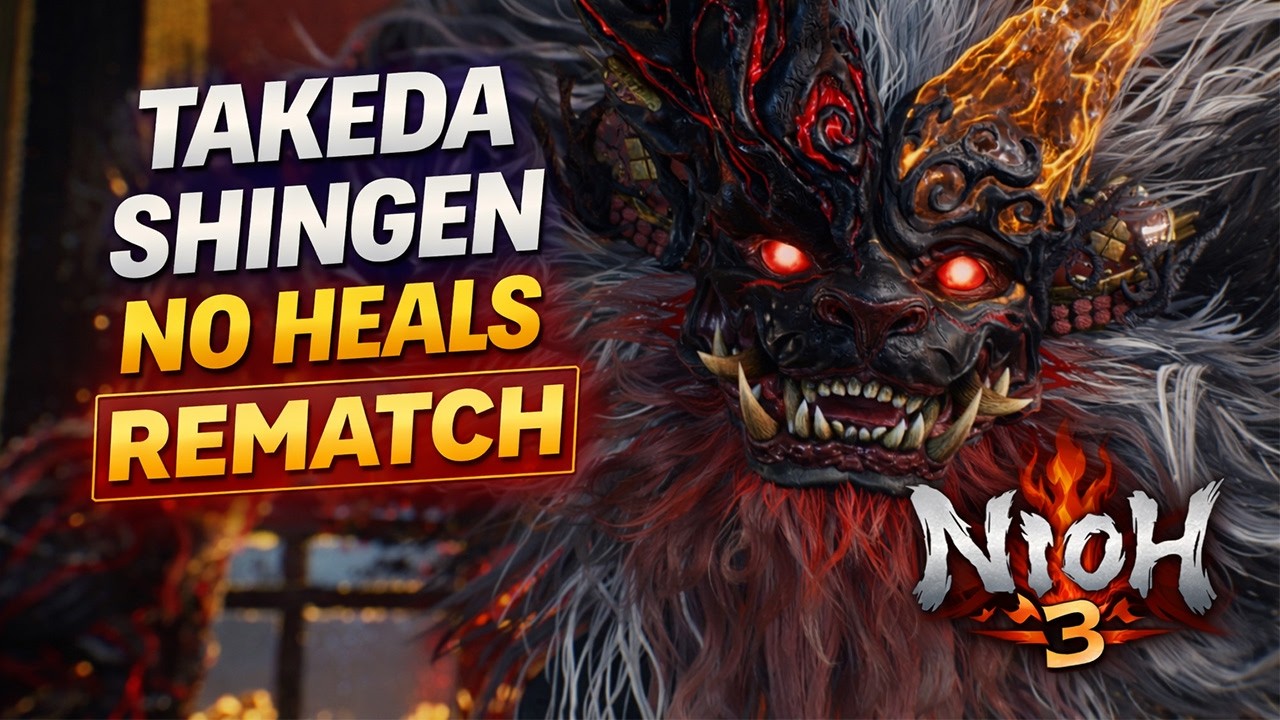 Takeda Shingen Rematch – No Heals Boss Fight | Tiger’s Cause | Nioh 3