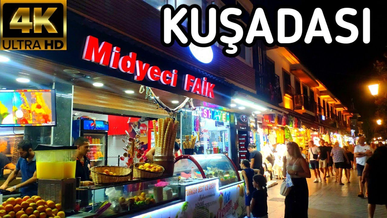 WALK IN KUŞADASI CENTRUM NIGHTLIFE | July 2022 | 4k UHD 60fps | Wanderlust Feet Vlog