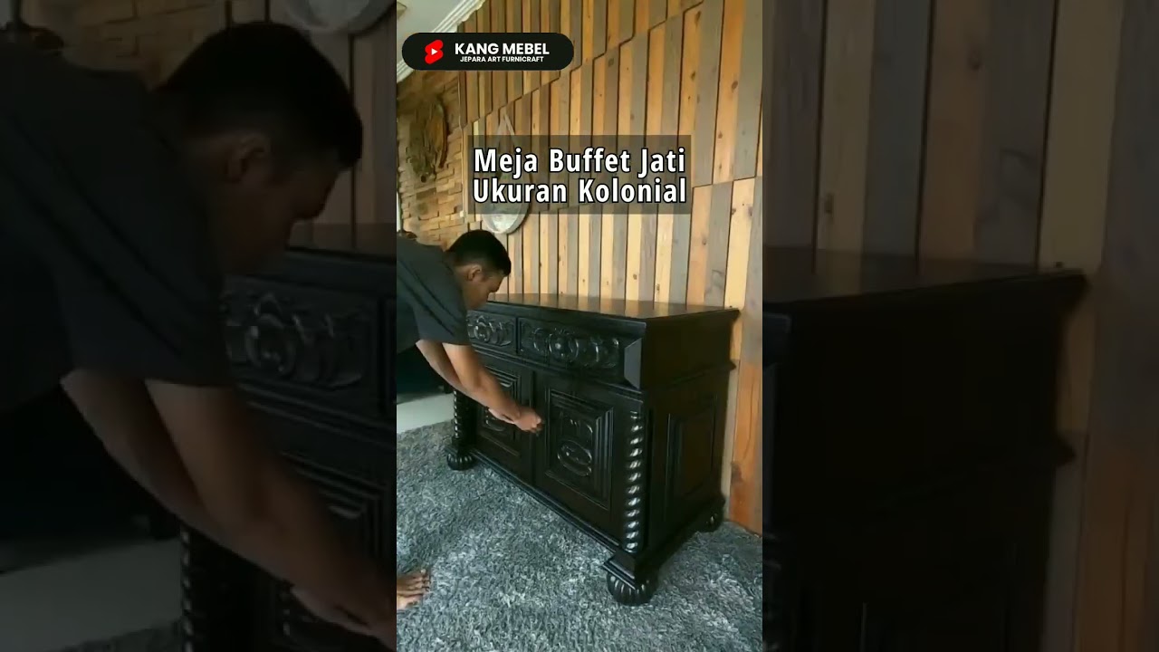 Meja Buffet Jati Ukiran Kolonial Buat Ruang Tamumu Makin Mewah 😘 #mebeljepara #kayujati  #mebel
