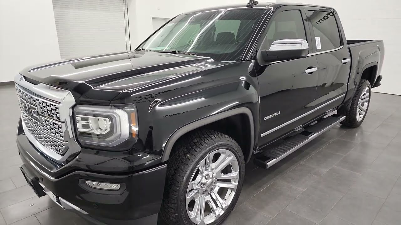 2018 GMC SIERRA 1500 DENALI CREW SHORT 22 INCH WHEELS ONYX BLACK 4K WALKAROUND 22T152A SOLD!