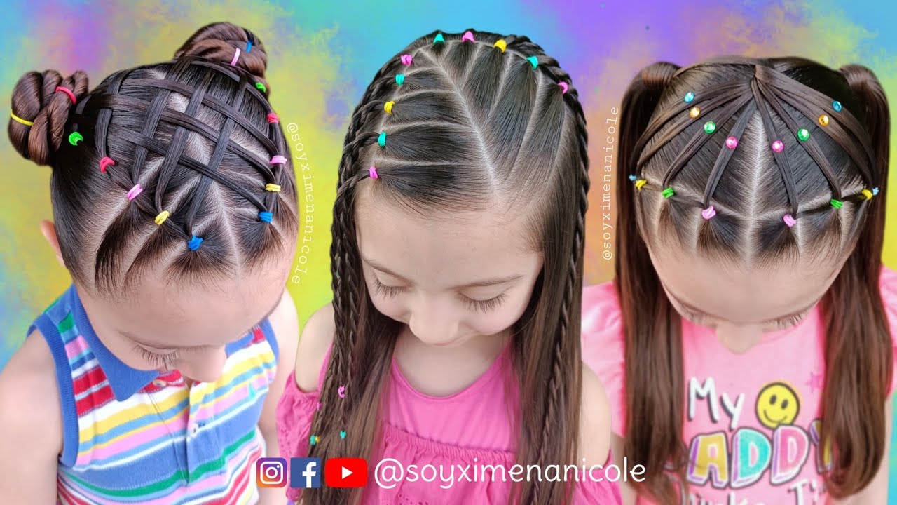 3 PEINADOS FÁCILES PARA NIÑAS 💖✨🌈 RECOPILACIÓN 💕3 EASY HAIRSTYLES FOR GIRLS