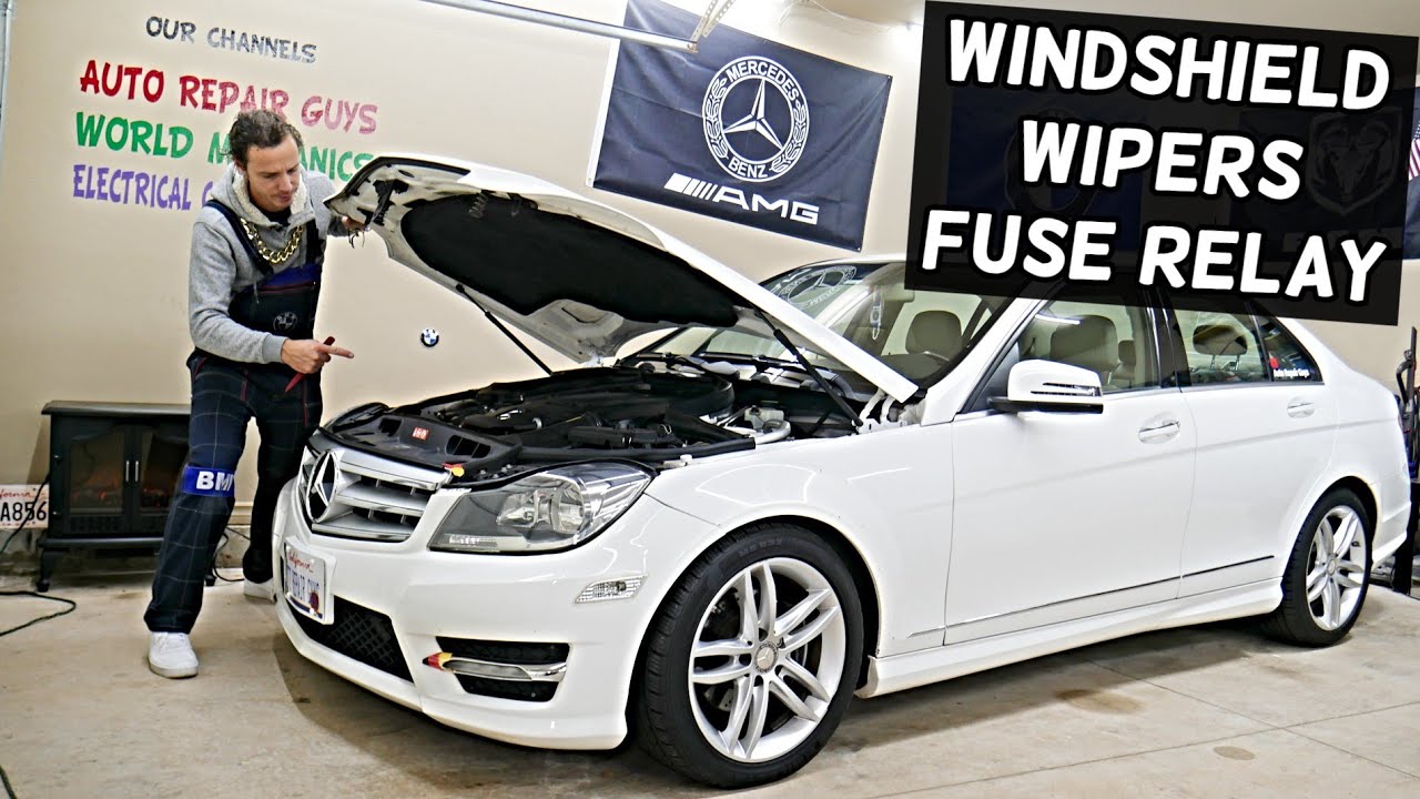MERCEDES W204 Windshield Wipers Fuse Relay Location Replacement C250 C300 C180 C200 C220 C280 C320 C
