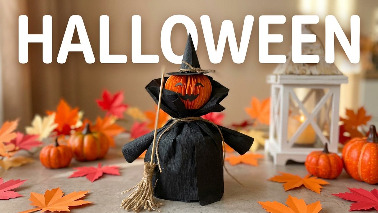 DIY Halloween Pumpkin Witch Decoration 🎃 | Easy & Fun Craft Idea!