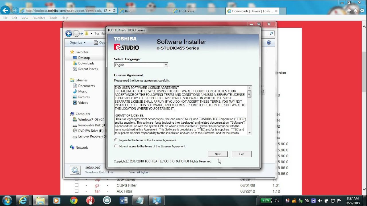 Toshiba Driver Install