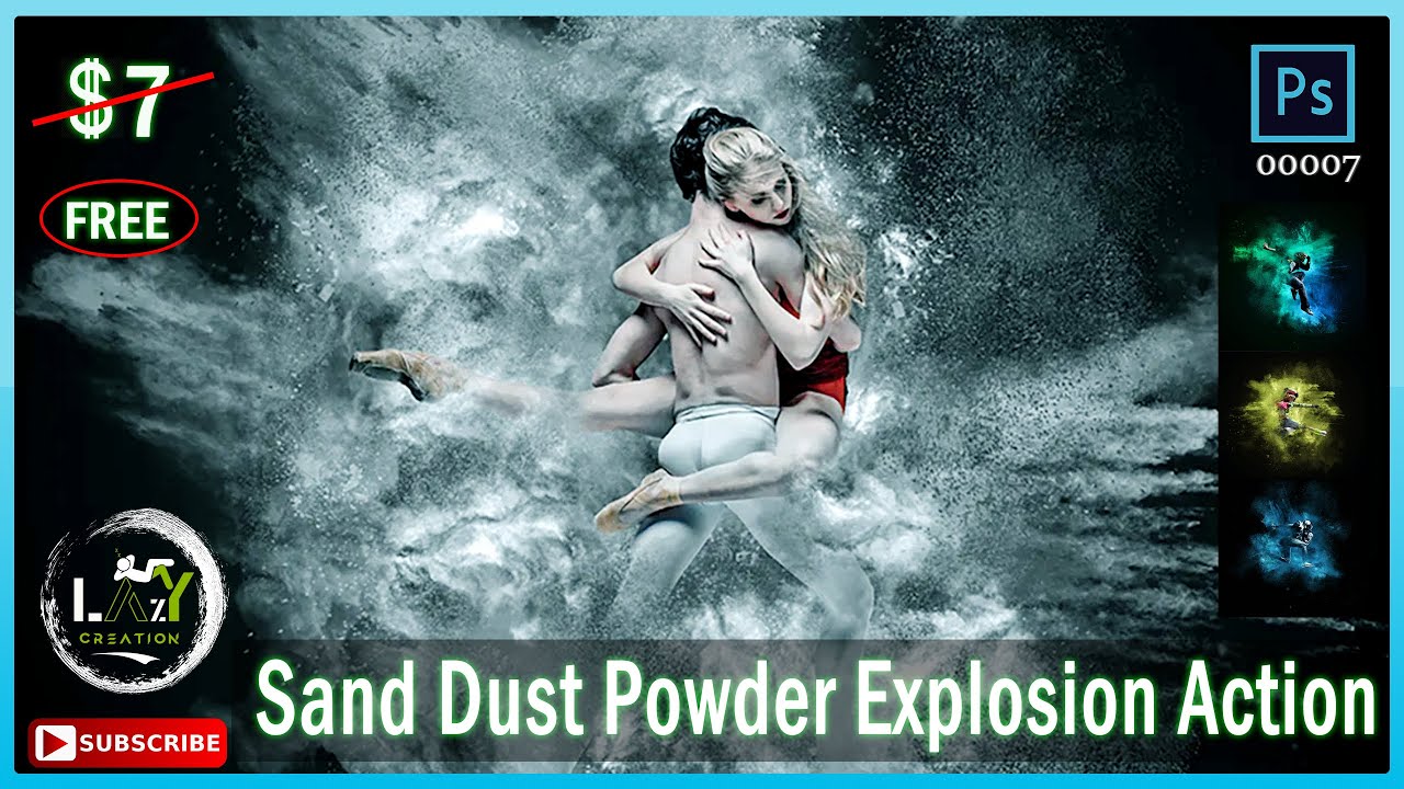 Sand Dust Powder Explosion Photoshop Action free download | Lazy Creation