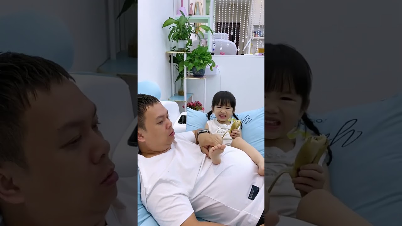 Father Kisses Daughter&rsquo;S Feet But Dislikes Mum&rsquo;S Feet! #funny #cute #baby #comedy #funnybaby #laugh