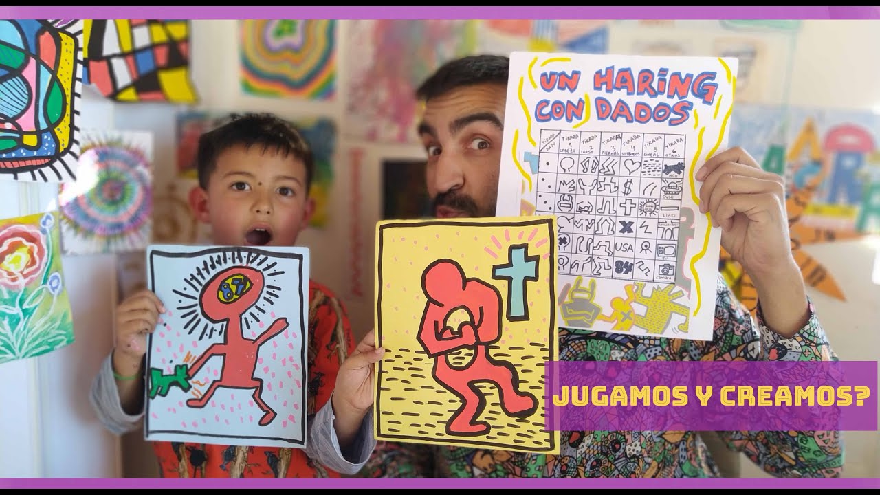 😀 Crea un KEITH HARING tirando dados 🎲, jugando con el dibujo y la pintura, arte para niños y niñas.
