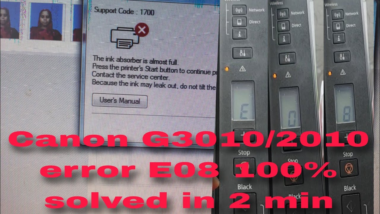 Canon G3010/2010 E08 error parmanently solved