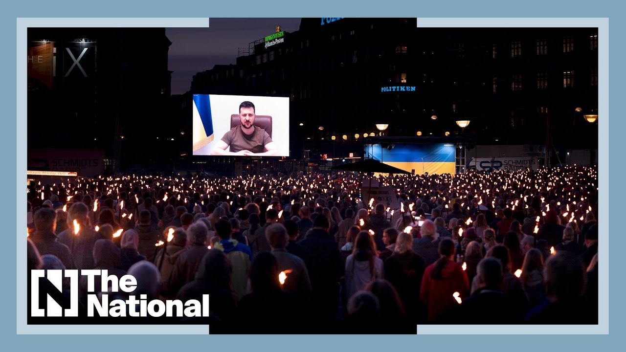 Ukraine's President Zelenskyy addresses gathering in Denmark