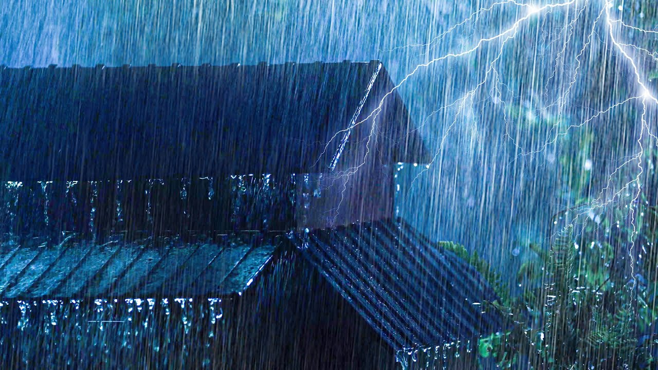 Noche Lluviosa Con Truenos Rugientes | Sonidos De Lluvia Fuerte Y Relámpagos Para Sueño Reparador