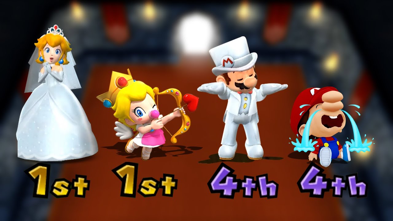 【マリオパーティ9】ピーチ姫と娘VSマリオと息子のミニゲームバトル