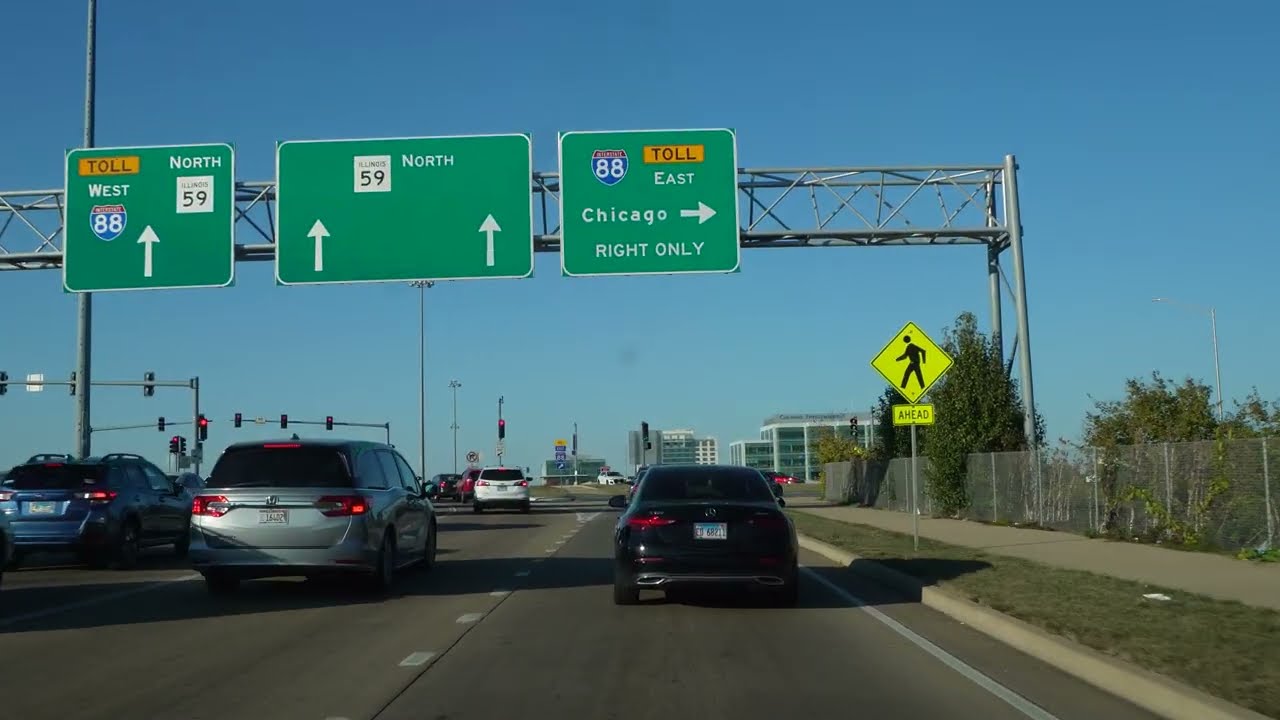 Naperville to Chicago I-88/I-355/I-290/I-90 Highways (No Talk, No Music) 4K POV ASMR