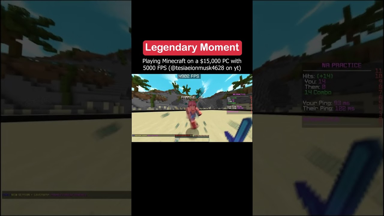 This bro have a $15,000 PC & 5000 FPS in Minecraft #minecraft #fps #legendary #moment #shorts