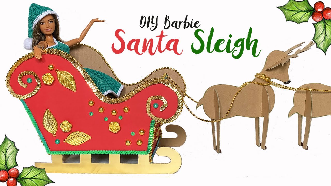 DIY Cardboard Santa Sleigh