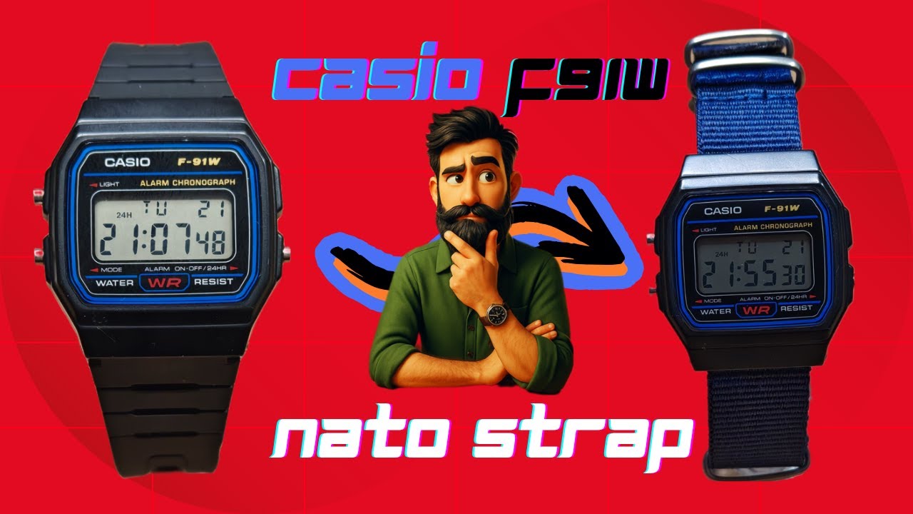 My Casio F91W with a NATO strap - how I did it‼️