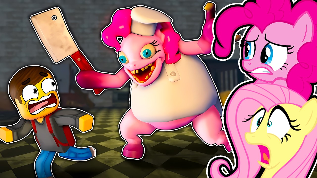 PINKIE PIE E FLUTTERSHY ESCAPANDO DA FÁBRICA DE PÔNEIS