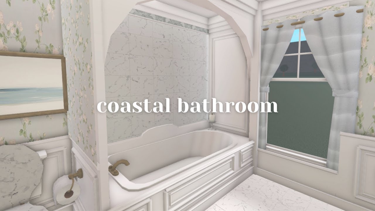 coastal bathroom | bloxburg speedbuild