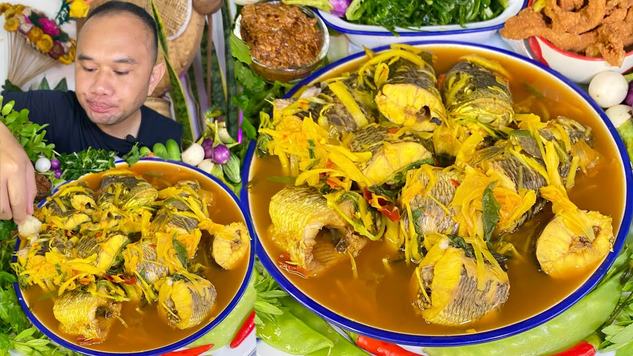 แกงหน่อไม้ส้มใส่ปลาช่อนนา พริกแกงเหลือง สีสวย เผ็ดได้ใจ แซ่บหลาย