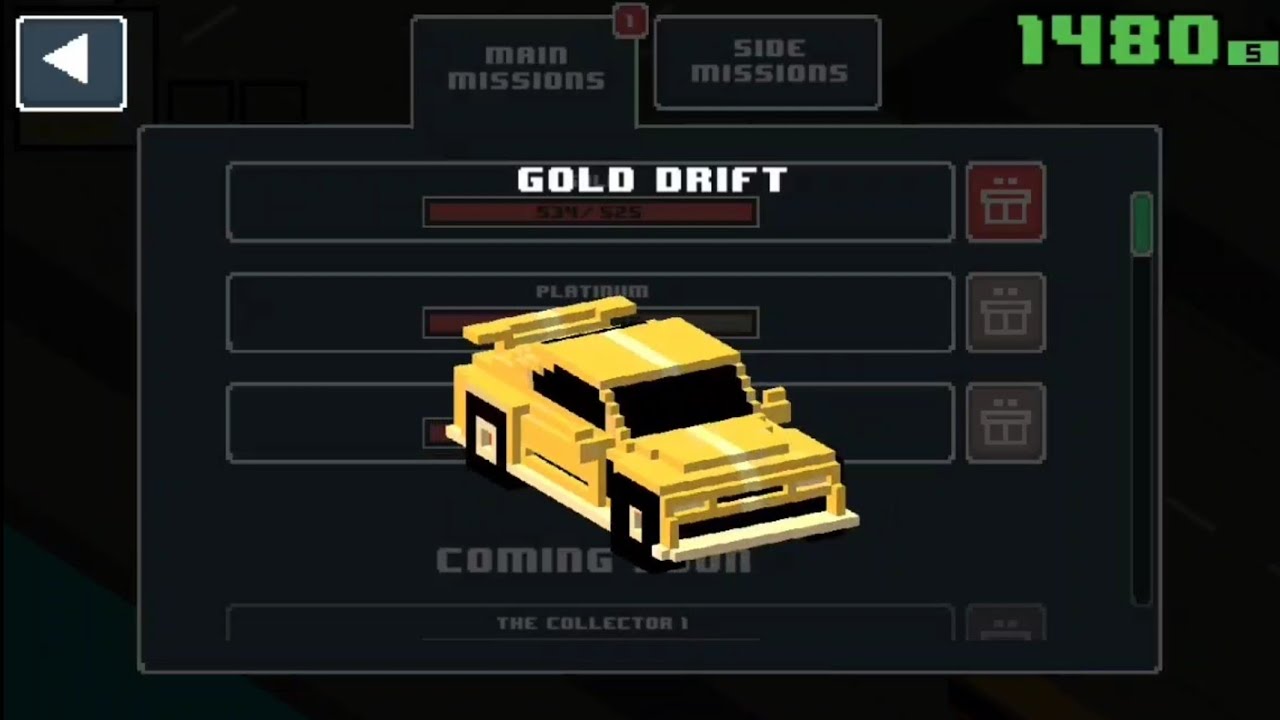 Smashy Road: Wanted 2 Gold Drift desbloqueado