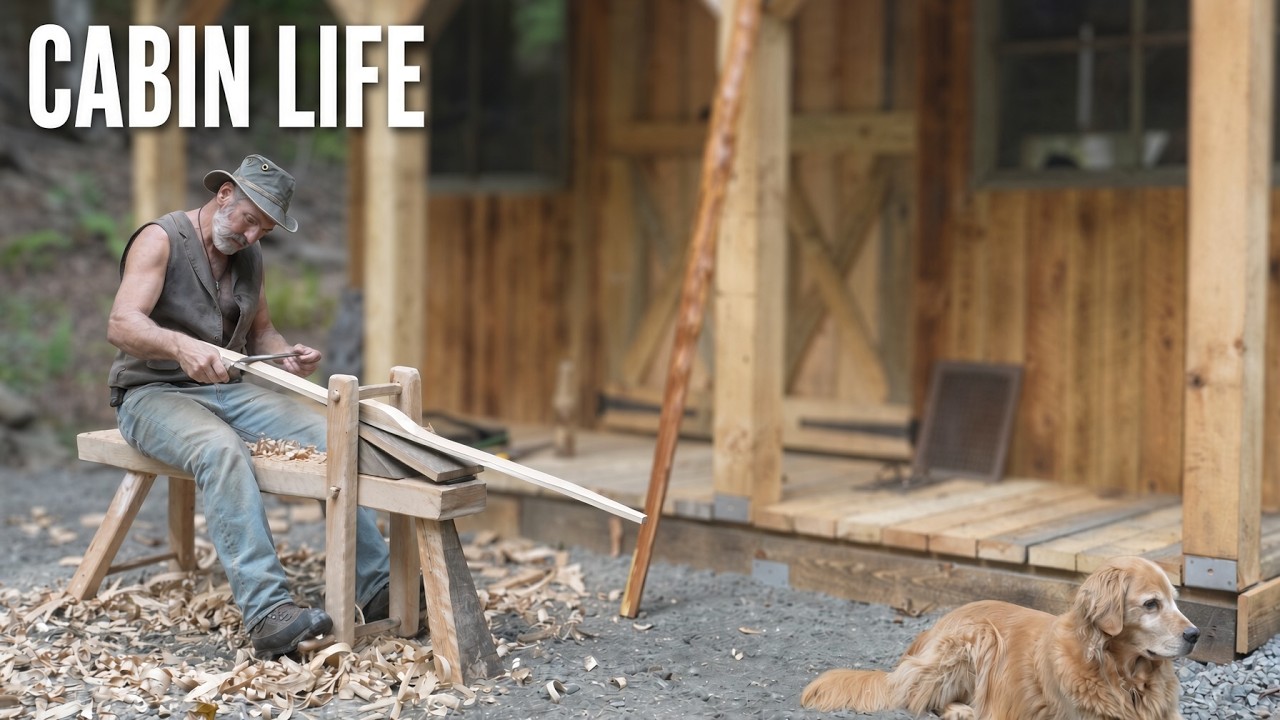 Making a Traditional Longbow in the Forest, Quiet Days in the Cabin