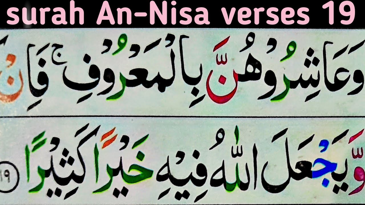 How to learn online quran paak/surah An-Nisa verses 19 /learn quran word by word at home 