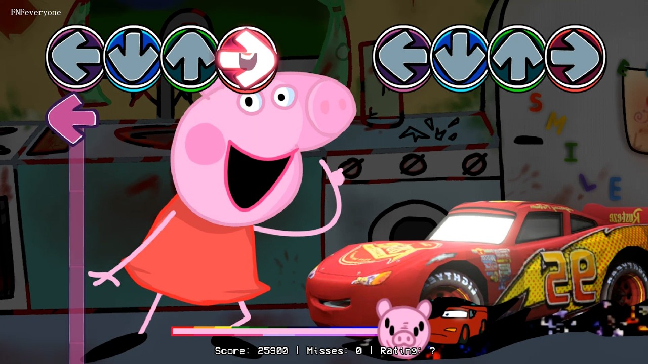 FNF Bacon but Pibby Lightning McQueen VS All Peppa Sing it | Friday Night Funkin'