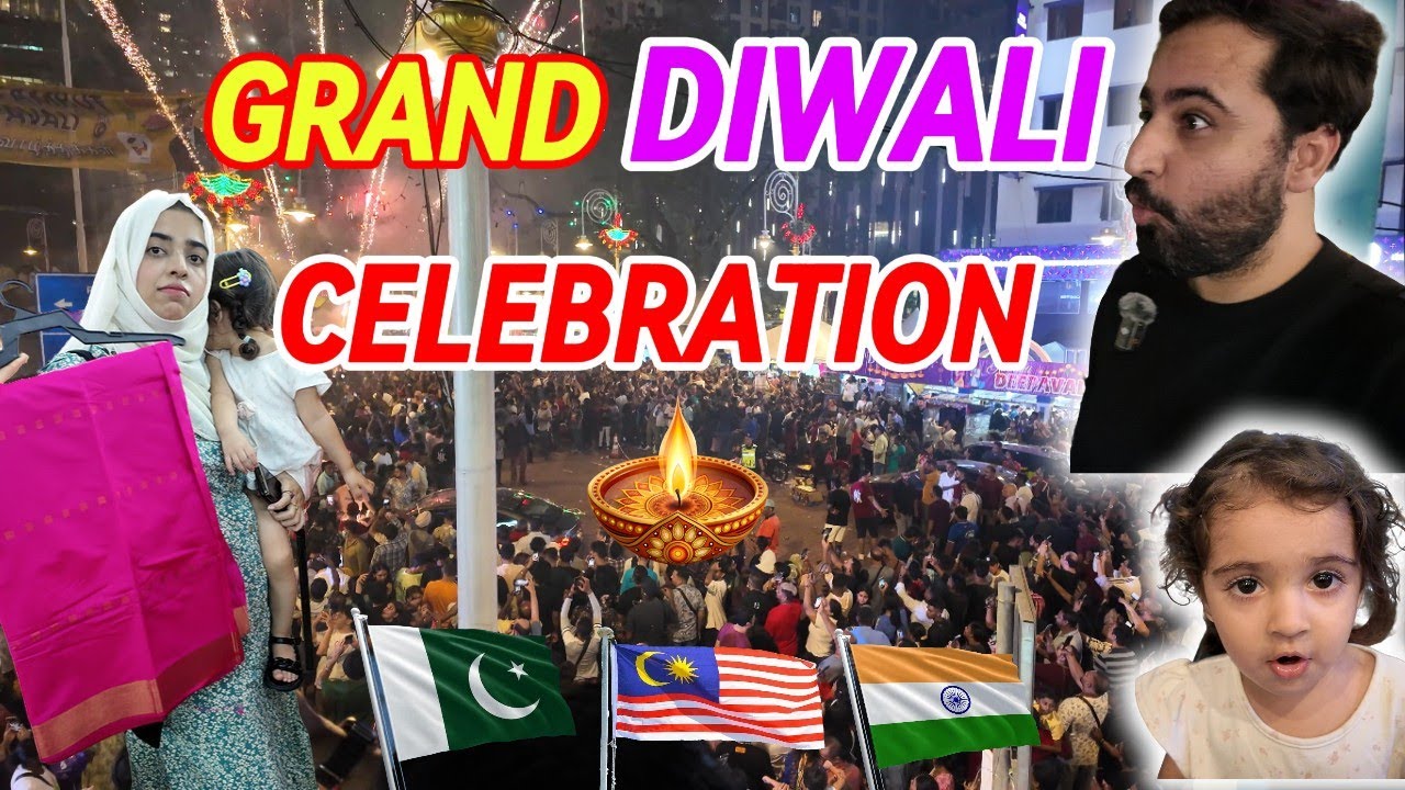 Watch Diwali 🪔 Celebration by PAKISTANI 🇵🇰 Couple | World’s Most Beautiful Fireworks & Street Scenes
