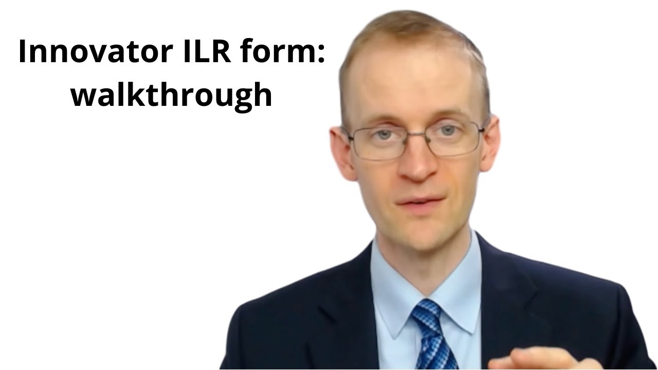 Innovator ILR form: walkthrough