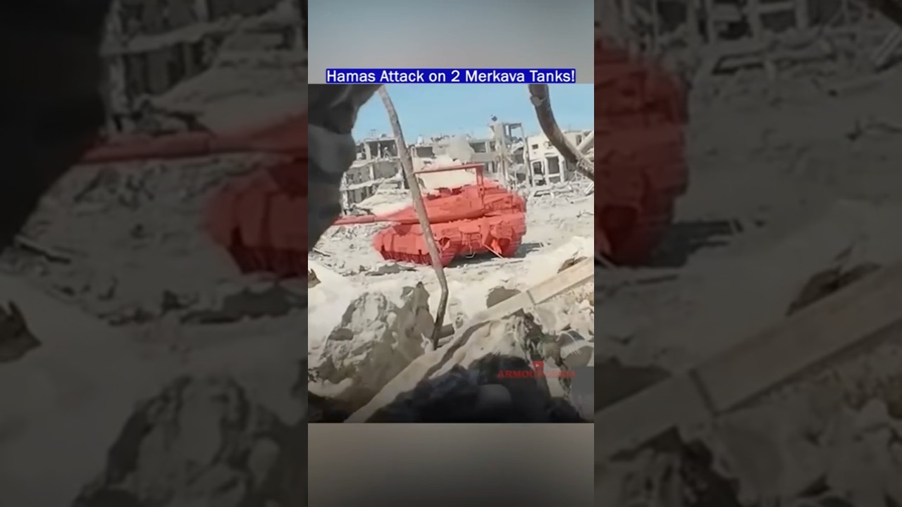 Hamas Fighters Hit 2 Merkava Tanks at Point-Blank Range!!