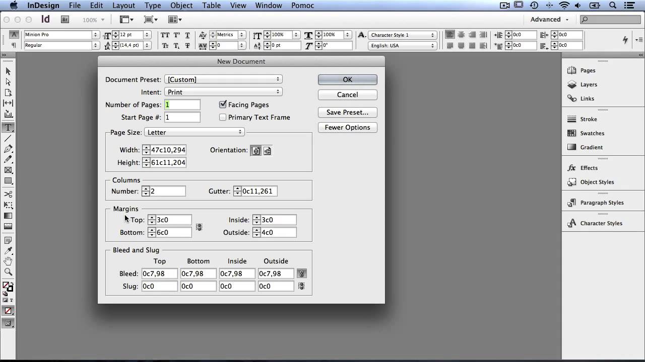 Kurs InDesign [lekcja#3] - Tworzenie i ustawienie dokumentu