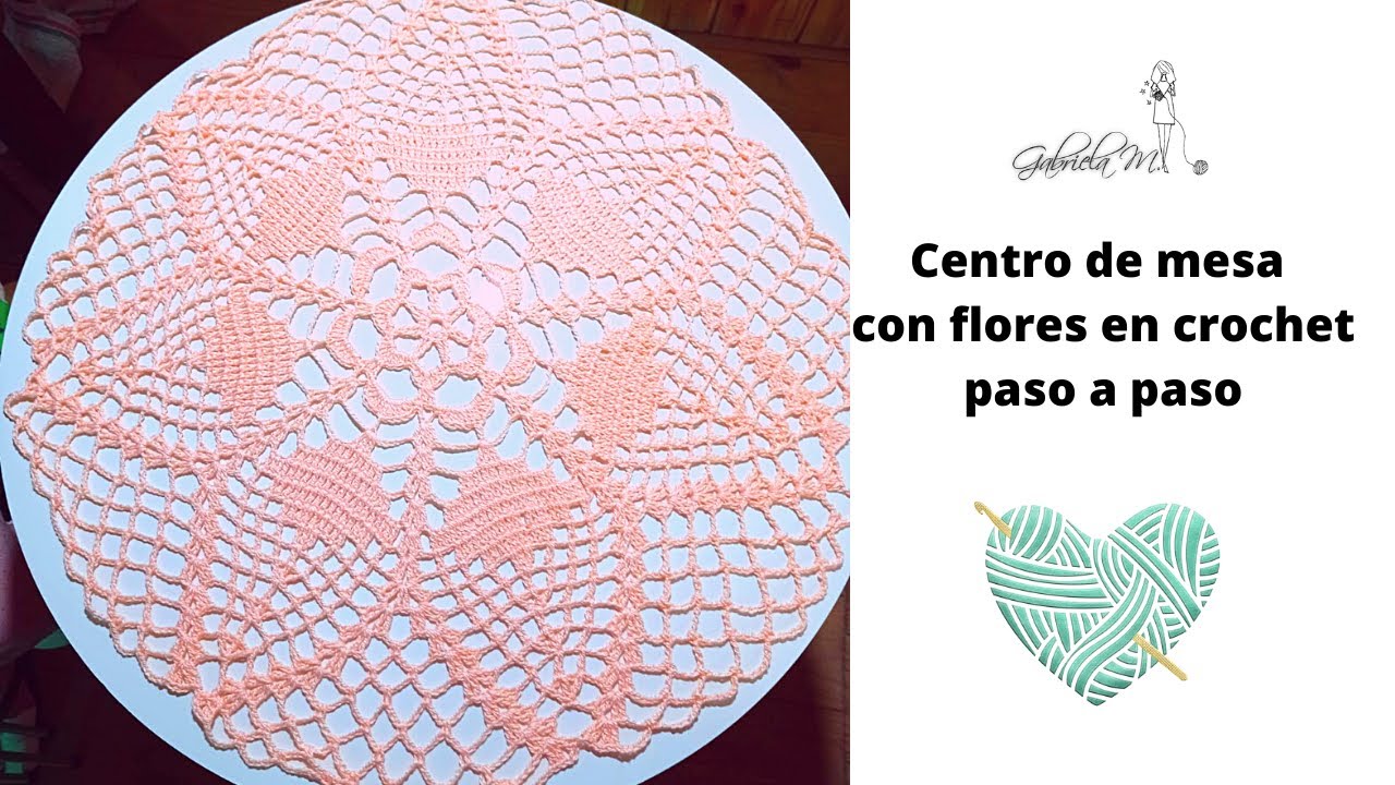 Centro de mesa con flores en crochet paso a paso