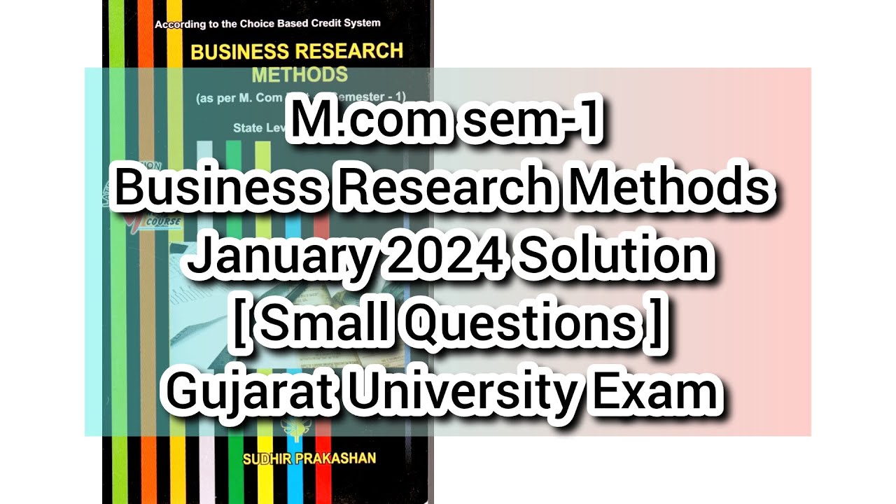 BRM small questions solution | Business Research Methods | M.com sem-1 | January 2024 Solution | BRM