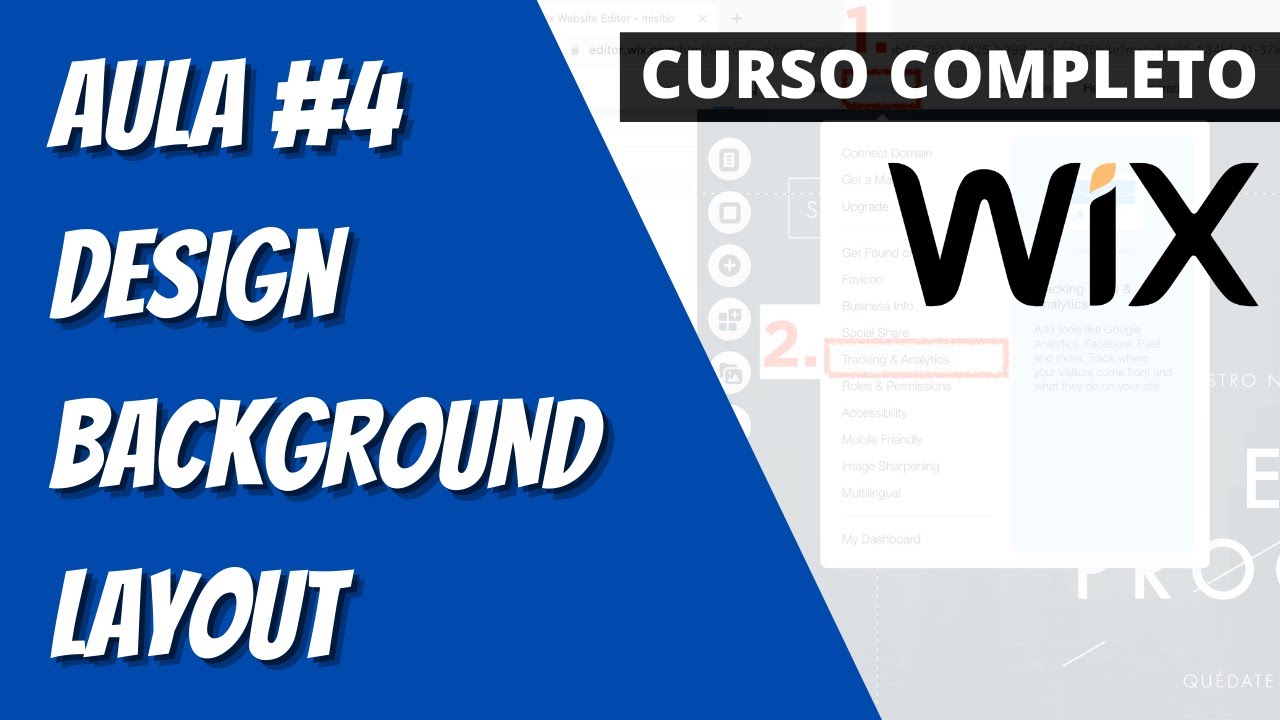 CURSO COMPLETO WIX #4 - Design, Background e Layout do site
