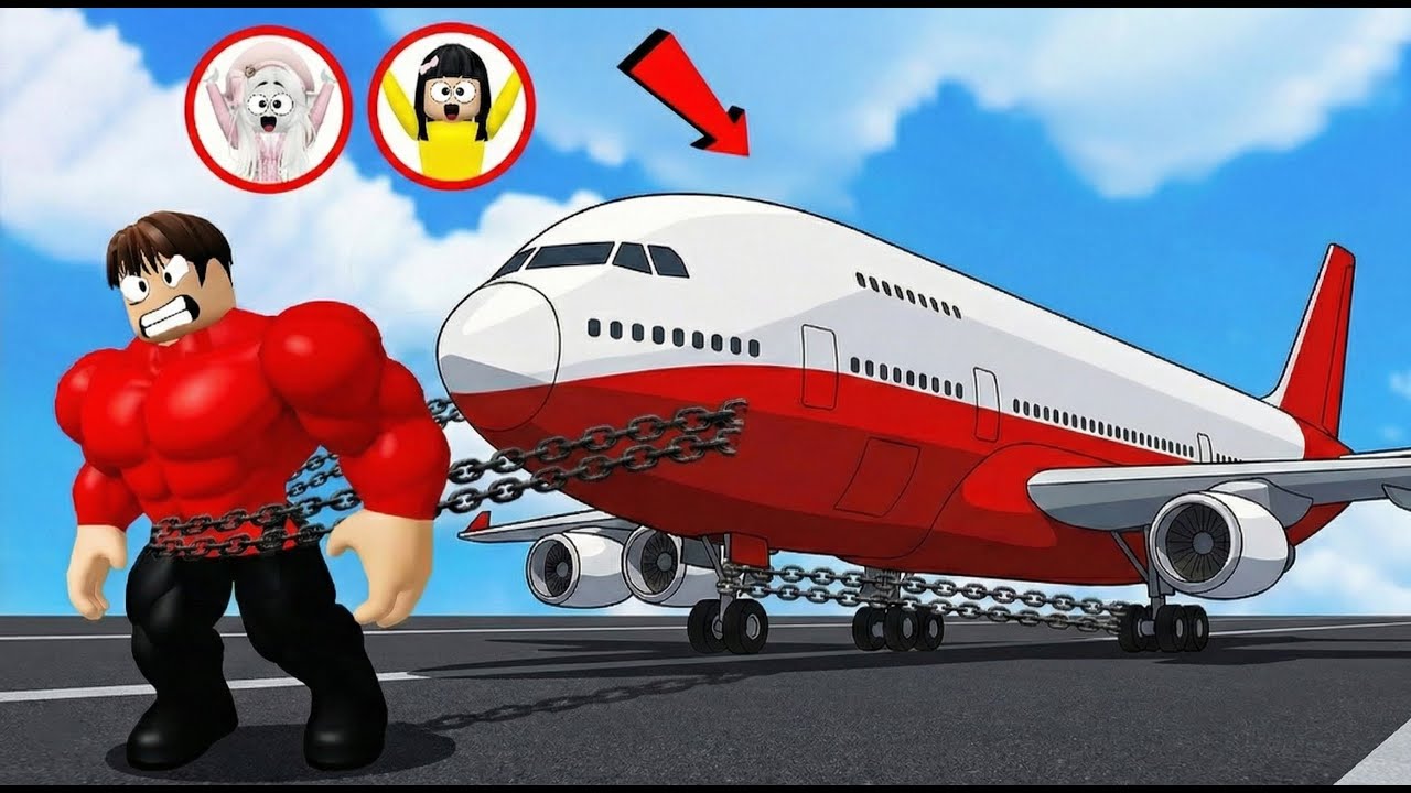 Yuta Mio Jadi Manusia Kuat Berotot Tarik Pesawat Terbesar Di Dunia | ROBLOX