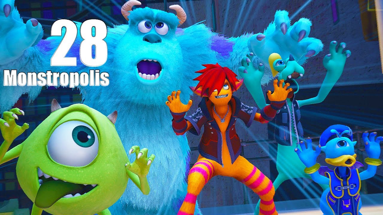 Kingdom Hearts III 100% Critical Mode Walkthrough [28] - Monstropolis