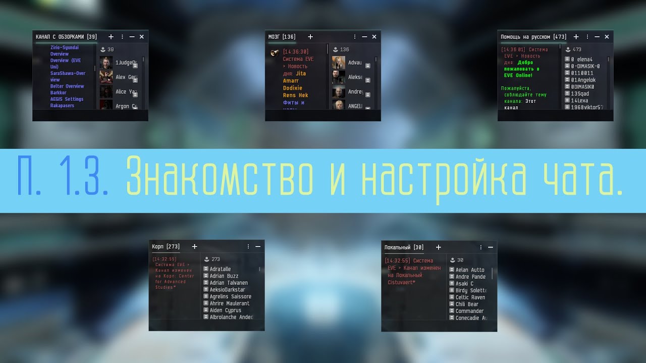 Знакомство и настройка чата в EVE Online.