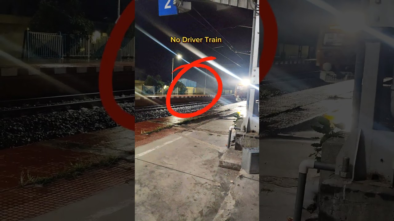 A ghost Train 😱 at night 😮 #ghost #train #night #railway