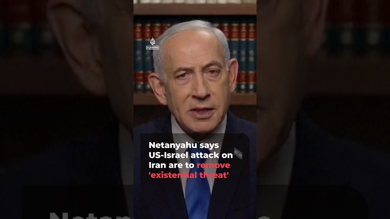 Netanyahu says US and Israel attacked Iran to remove 'existential threat' | AJ #shorts