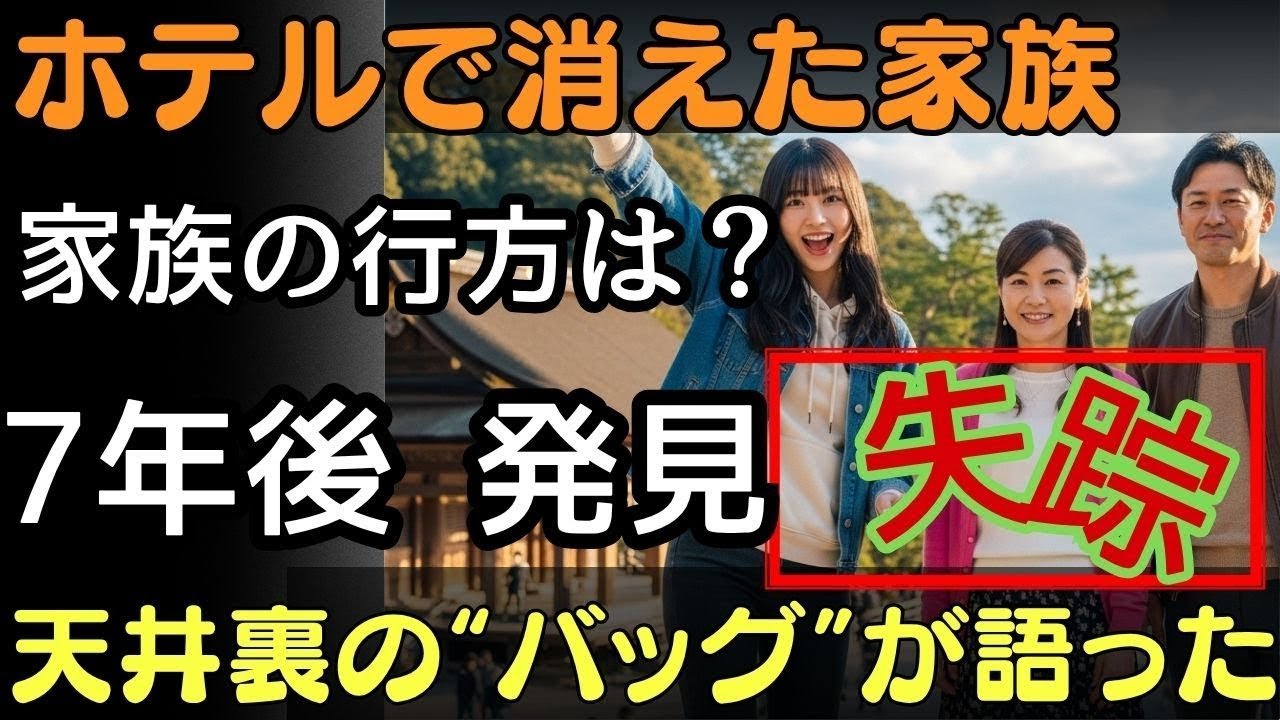 2004年、ホテルで消えた家族――7年後、天井裏の“バッグ”が真実を語った。  人生の教訓