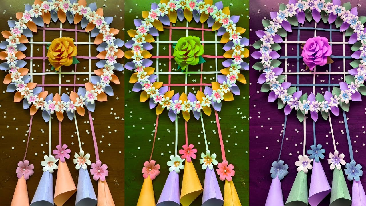 Wall hanging craft ideas with paper | Easy wall decor ideas | Beautiful wall hanging | paper crafts