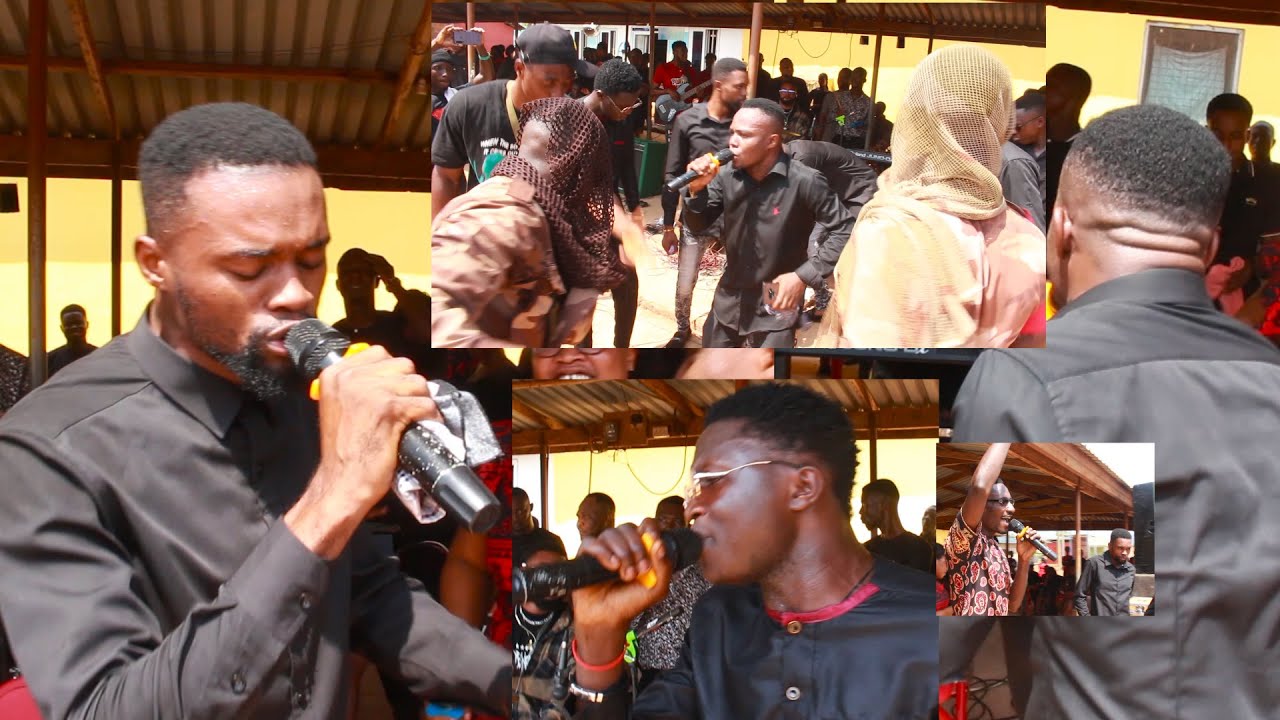 Koo Nhyira, Ken brothers, Eddy Praise Console Paa Kay with Hot Praises at His Father's Funeral