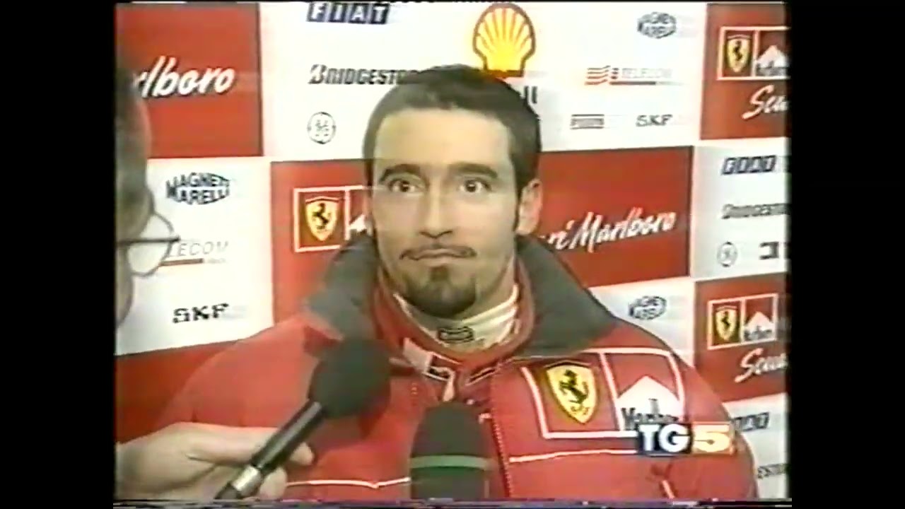 Max Biaggi prova la Ferrari di Formula 1 a Fiorano (SERVIZIO TG5, 1998)