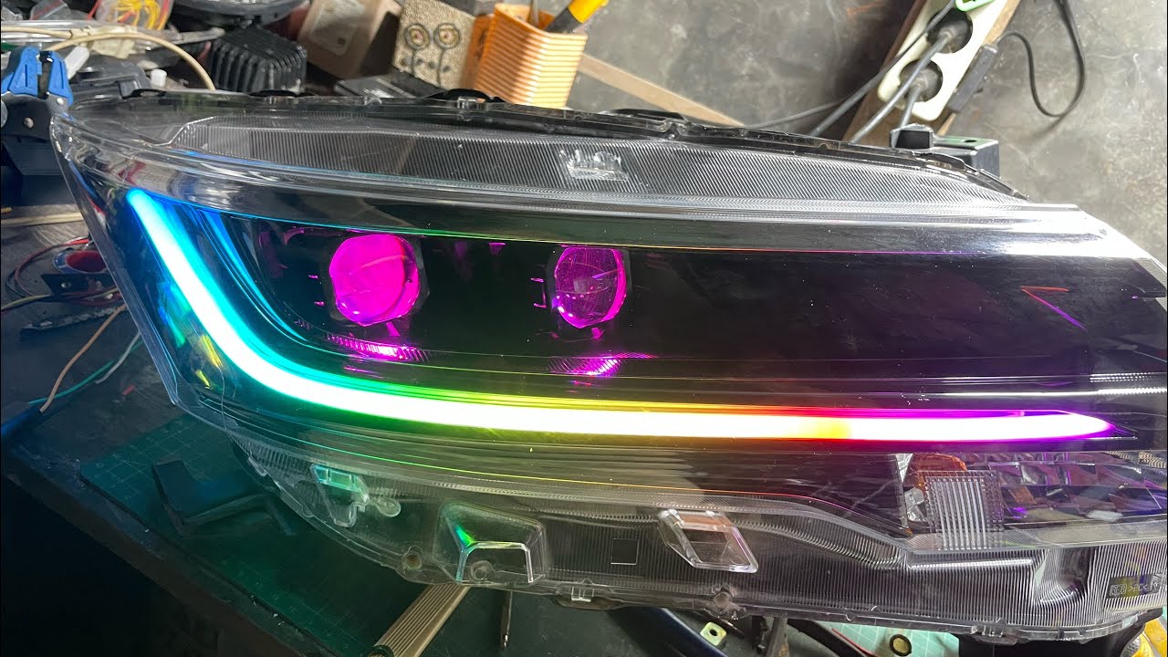 MODIFIKASI HEAD LAMP DAIHATSU TERIOS/RUSH PASANG BILED 1,5 INCH DAN RGB VAHID 60 CM