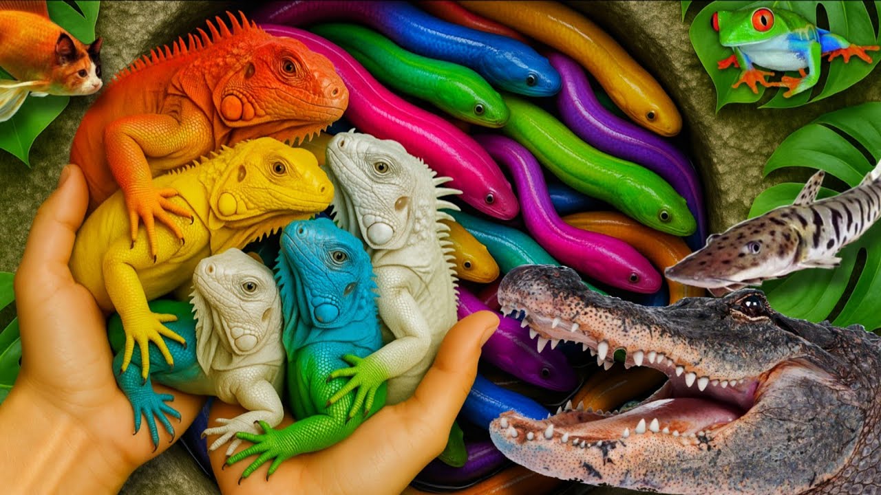 Catch beautiful aquarium fish in small pond: baby turtles, Iguana, Oscar fish, catfish, Frogs, Shark